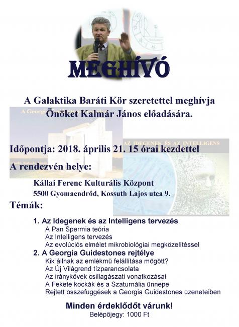A Galaktika baráti kör vendége lesz Kalmár János